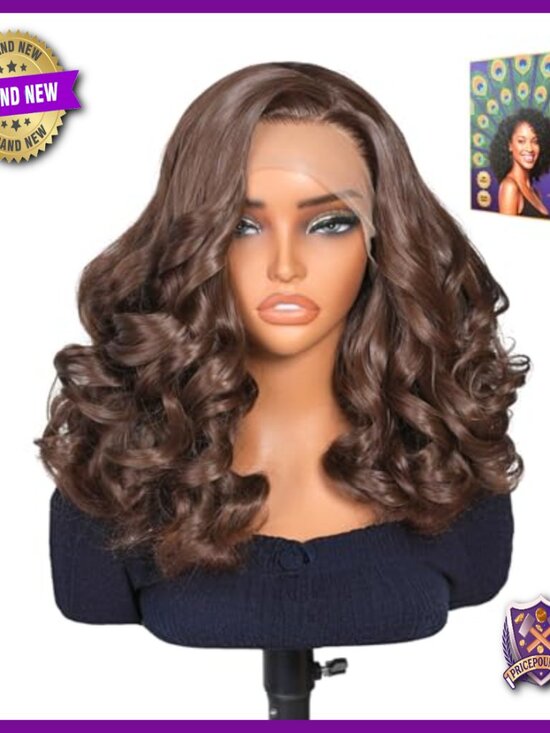 20 Inch Glueless HD Lace Front Synthetic Wig, 200% Density, Pre-Plucked main image 5